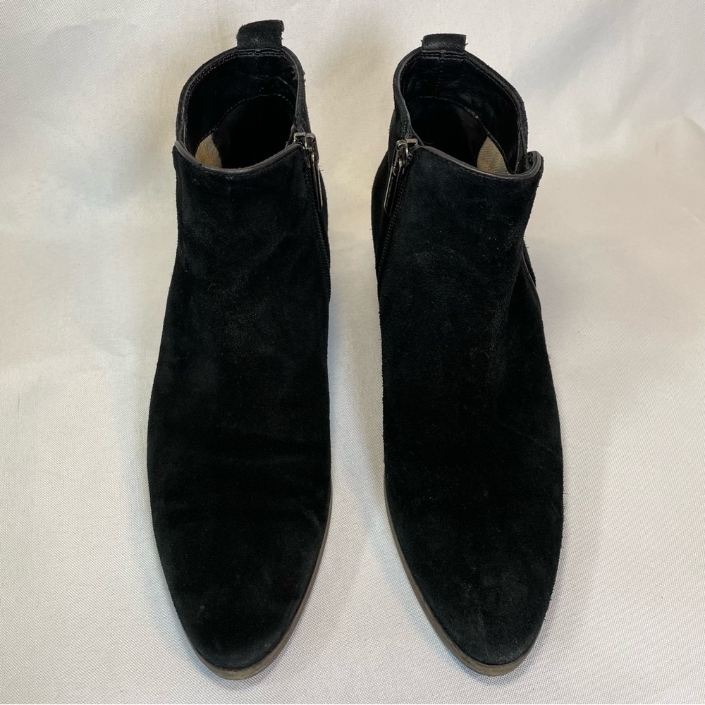 AQUATALIA By Marvin K Womens Black Suede Ankle Boots Size 7.5 Side Zip Italy